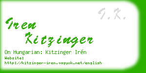iren kitzinger business card